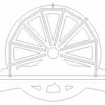 Wagon wheel sign glued